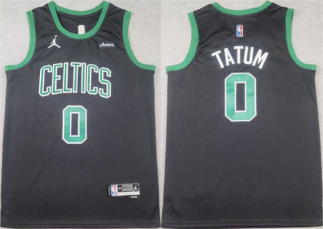 Men%27s Boston Celtics #0 Jayson Tatum Black Stitched Basketball Jersey